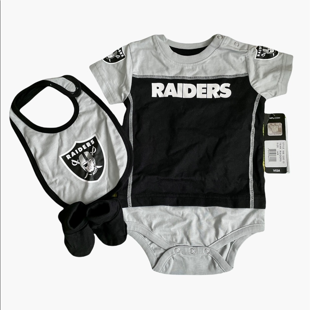 New NFL Raiders 24 months 3 piece set